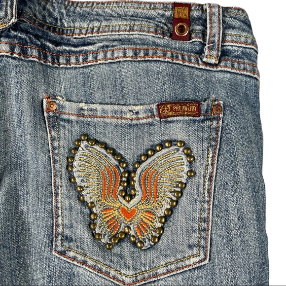 Zana Di size 13 flare leg jeans with butterfly embellished back pockets - Picture 6 of 10